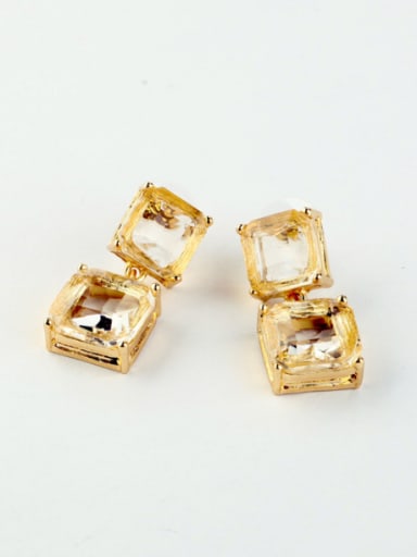 Alloy Gold Plated Lucite Crytal drop earring