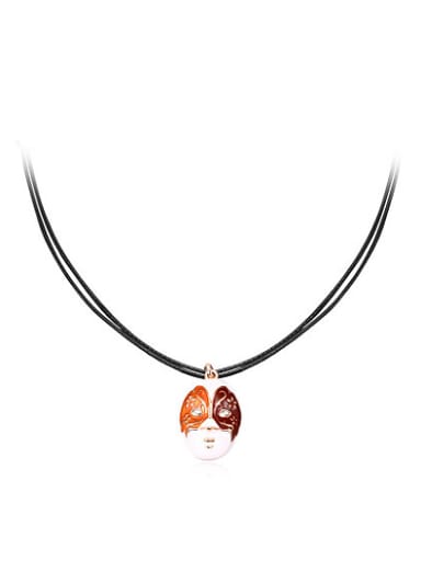 Personality Mask Shaped Artificial Pearl Necklace