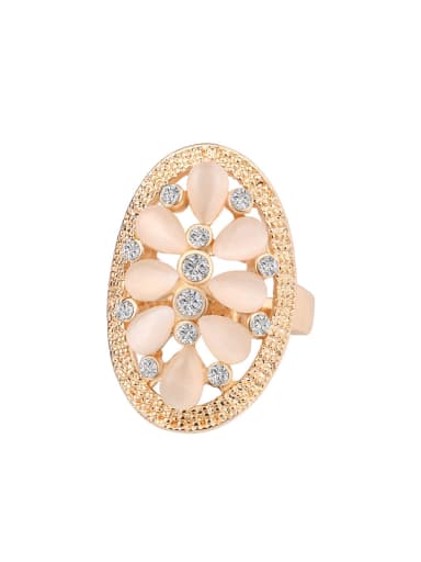 Fashion Elegant Opal stones Crystal Hollow Alloy Ring