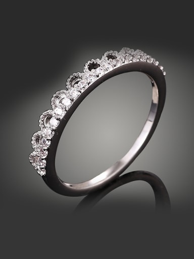Fashion Shiny Cubic Zirconias Platinum Plated Copper Ring