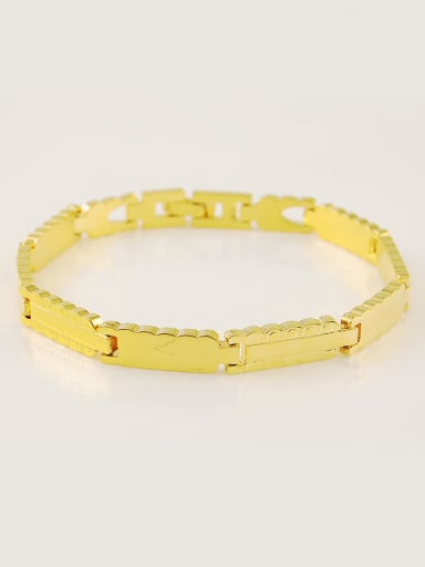 Men Delicate 24K Gold Plated Geometric Shaped Copper Bracelet