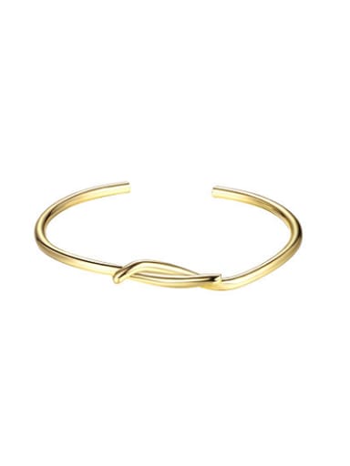 Delicate Gold Plated Cross Shaped Open Design Bangle