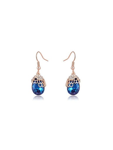 Elegant Blue Austria Crystal Geometric Drop Earrings