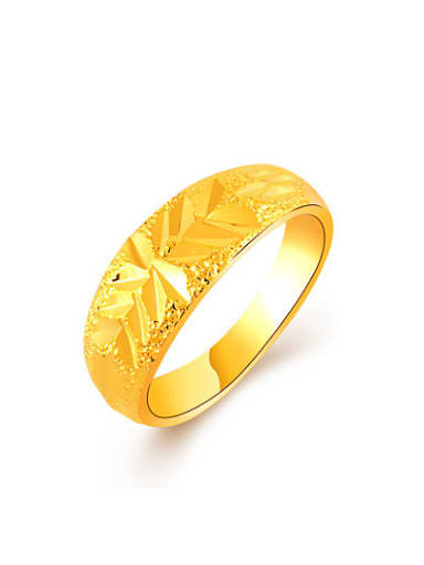Fashionable 24K Gold Plated Flower Pattern Copper Ring