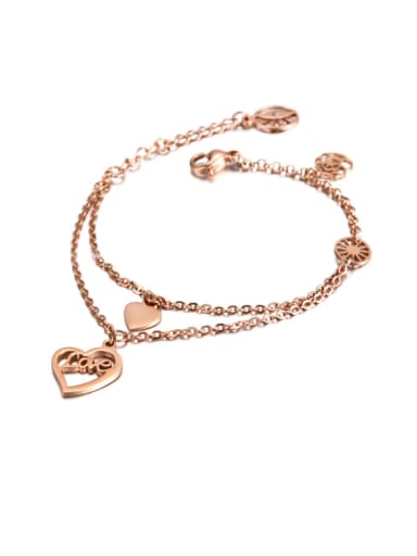 The New Pattern Of Titanium Steel Rose Gold Bracelet