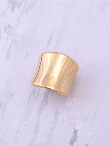 Titanium With Gold Plated Simplistic Irregular Band Rings