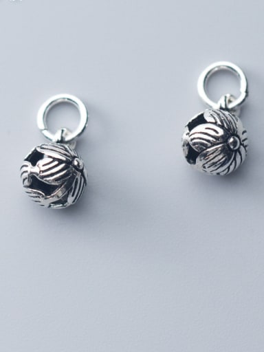 custom 925 Sterling Silver With Antique Silver Plated Vintage  Hollow Flower Charms
