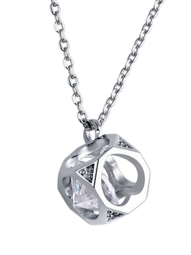 925 Sterling Silver With Cubic Zirconia Simplistic Hollow heart necklace