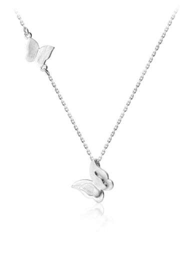 925 Sterling Silver With Platinum Plated Personality Butterfly Necklaces