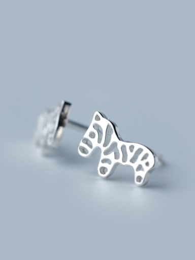 925 Sterling Silver With Platinum Plated Cute Animal Stud Earrings
