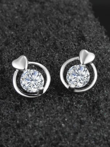 Little 925 Sterling Silver Cubic Zircon Stud Earrings