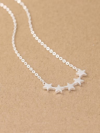 Simple Five-pointed Stars Silver Necklace