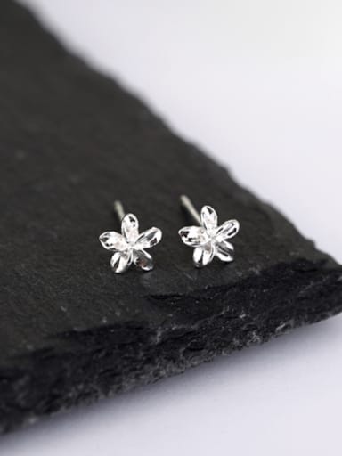 Mini-flower Silver Stud Earrings