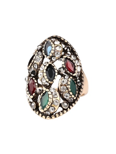 Bohemia Retro style Oval Resin stones Crystals Ring