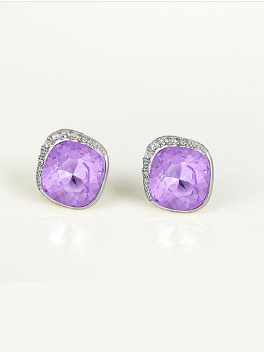 Purple austrian Crystal stud Earring
