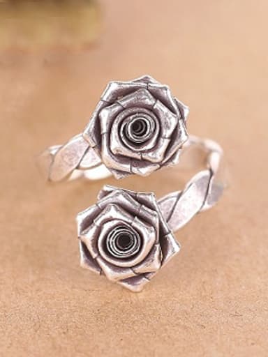 Punk style Rose Flowers Opening Ring