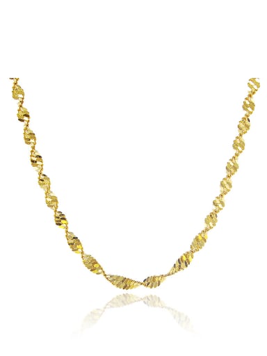 Women Wave Design 24K Gold Plated Copper Necklace