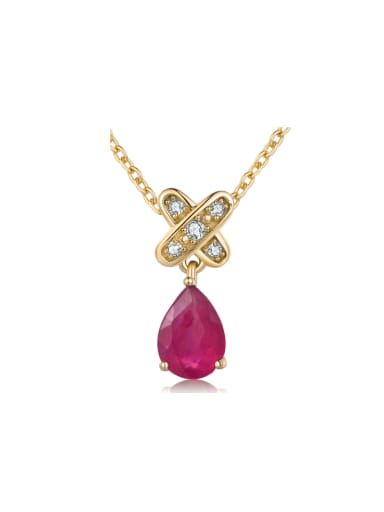 Water Drop 14 K Gold Plated Women Necklace