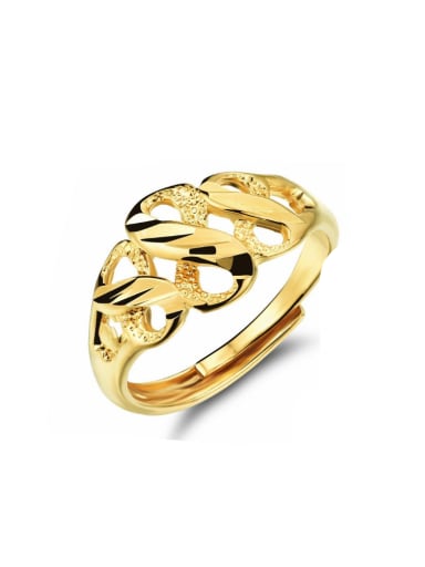 Copper With 18K Gold Plated Luxury splayed FREE SIZE Rings