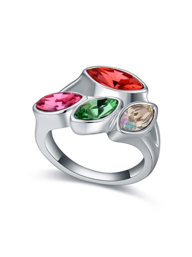 Personalized Four Marquise austrian Crystals Alloy Ring