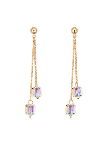 Fashion austrian Crystals Gold Plated Alloy Drop Earrings