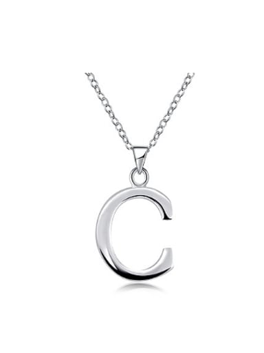 Simple Letter C Silver Plated Necklace