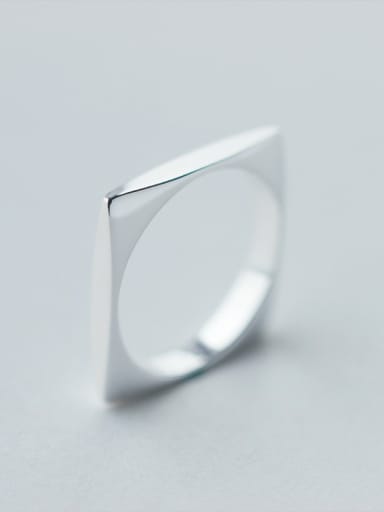 Women Personality Square Shaped S925 Silver Ring
