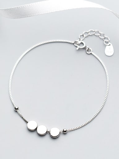 Women Elegant Round Shaped S925 Silver Bracelet