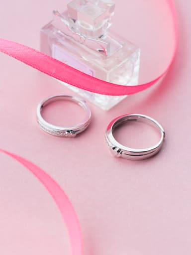 custom 925 Sterling Silver With Silver Plated Fashion Heart Free Size Rings