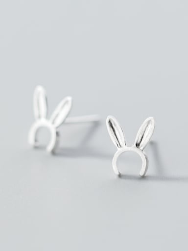 Lovely Rabbit Shaped S925 Silver Stud Earrings