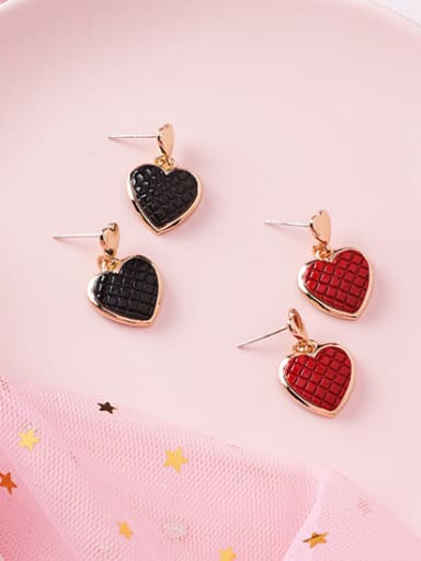 Alloy With Rose Gold Plated Cute Heart Drop Earrings