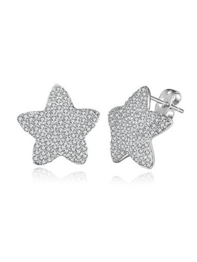 Simple Star Cubic Zircon Stud Earrings