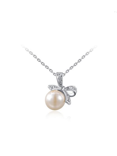 Exquisite Bowknot Shaped Artificial Pearl Necklace