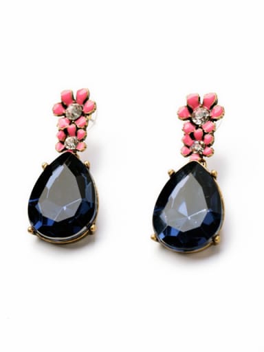 Flower and Water Drop Shaped Alloy  drop earring