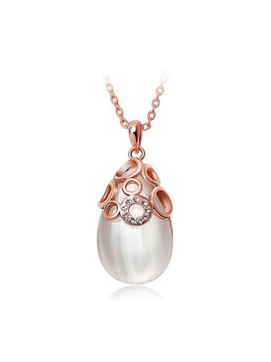 custom Fashion Water Drop White Opal Stone Copper Pendant
