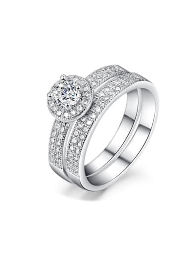 Hot Selling Double Separated Ring with Zircons