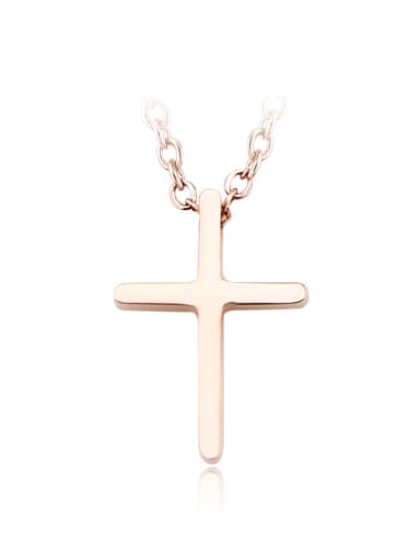Titanium Stainless Steel Cross Shaped Necklace
