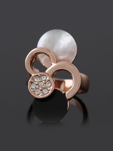 Fashion Artificial Pearl Rose Gold Plated Alloy Ring