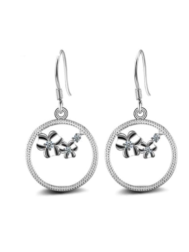 Fashionable Silver Plated Retro Style Drop Earrings