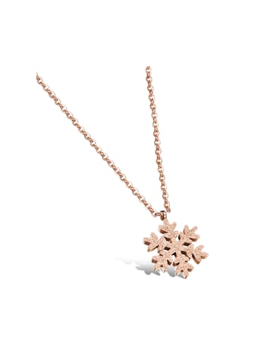 Simple Polish Snowflake Titanium Women Necklace