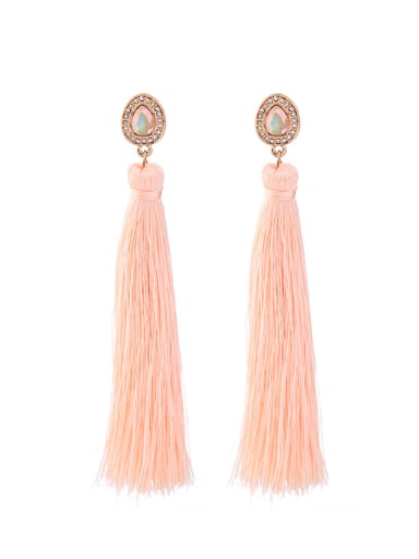 Fashion Pink Tassel Drop Chandelier earring
