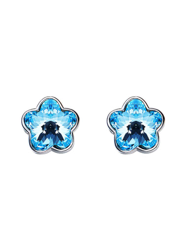 Flower-shaped austrian Crystal stud Earring