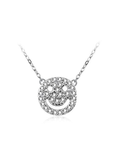 Simple Smiling Face Cubic Zircon Necklace