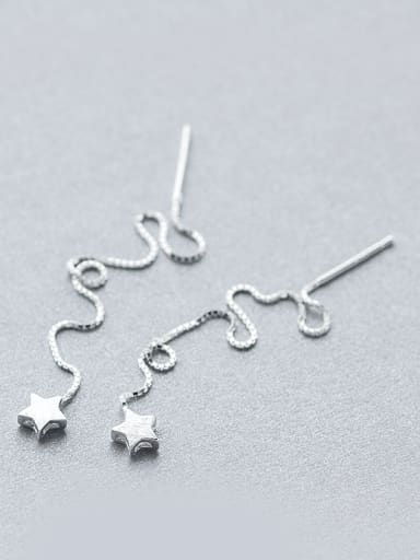 Exquisite Star Shaped S925 Silver Line Earrings