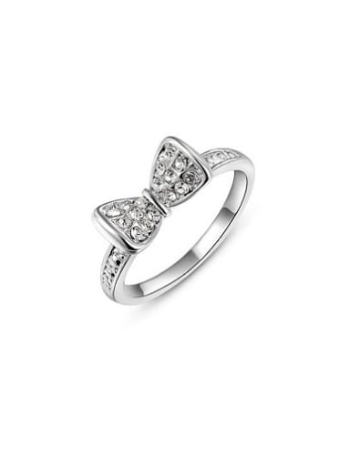 Temperament Bowknot Shaped Platinum Plated Alloy Ring