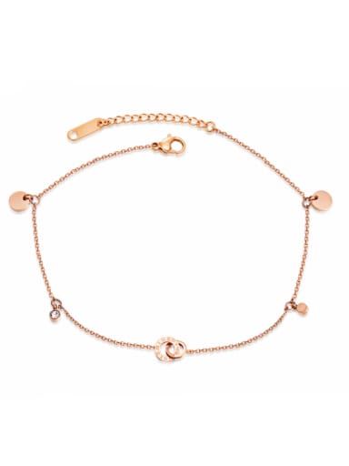 Stainless Steel With Rose Gold Plated Simplistic Geometric Anklets
