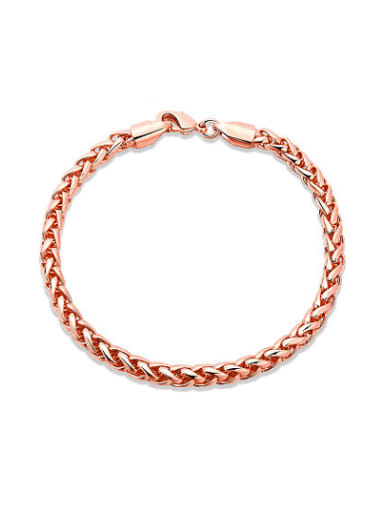 Exquisite Rose Gold Plated Twisted Rope Bracelet