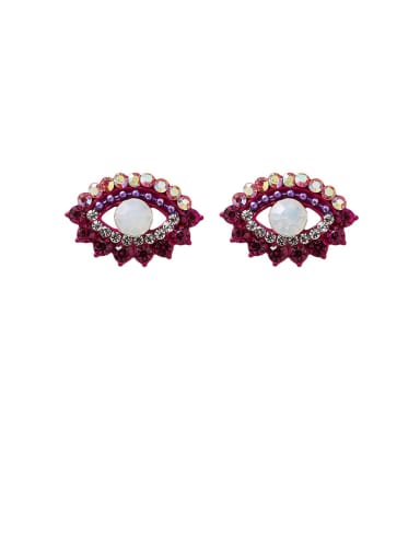 Alloy With Rose Gold Plated Simplistic Evil Eye Stud Earrings