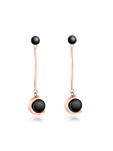 Fashion Artificial Pearls Rose Gold Plated Drop Earrings