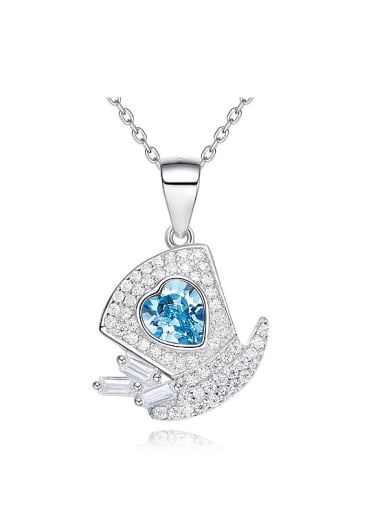 Personalized Little Homburg Crystals-covered Pendant 925 Silver Necklace